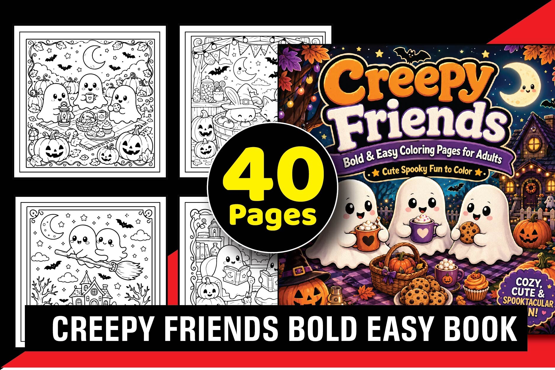 Creepy Friends Coloring Book for Adults