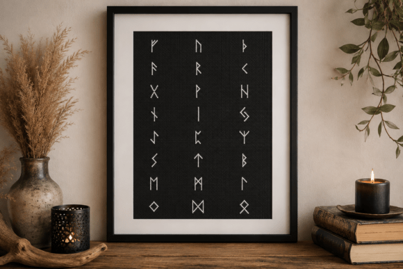 Elder Futhark Runes Cross Stitch Pattern