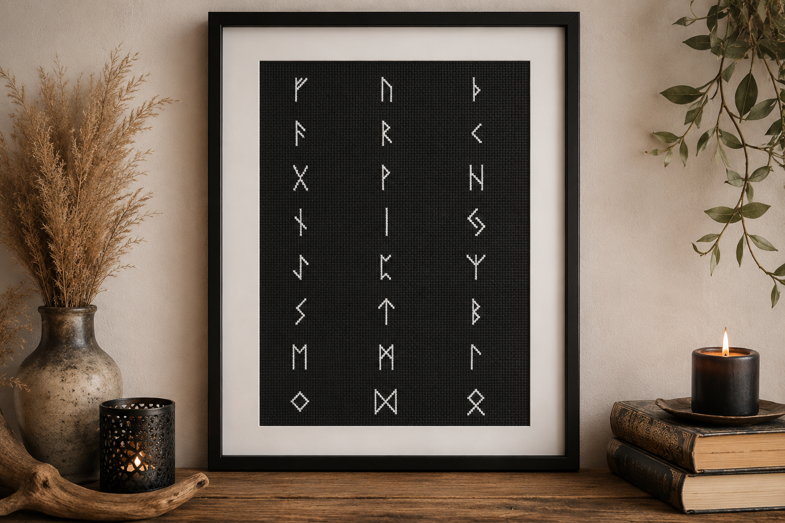 Elder Futhark Runes Cross Stitch Pattern