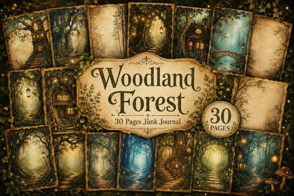 Enchanted Forest Junk Journal Papers