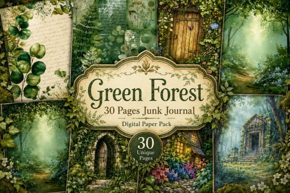 Enchanted Forest Junk Journal Papers