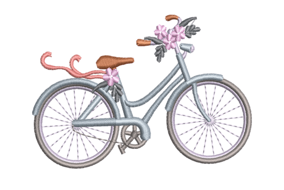 Floral Bicycle Embroidery