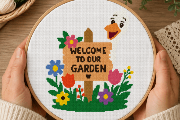 Goose Garden Cross Stitch Pattern