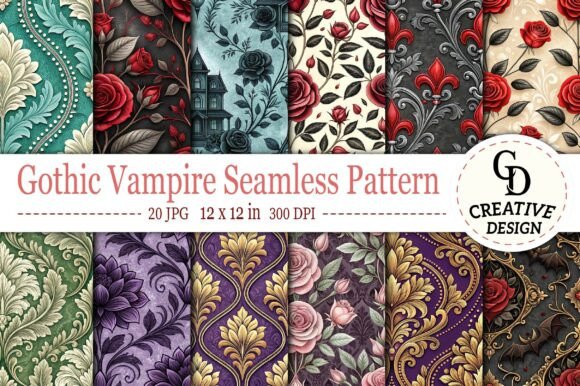 Gothic Vampire Seamless Pattern
