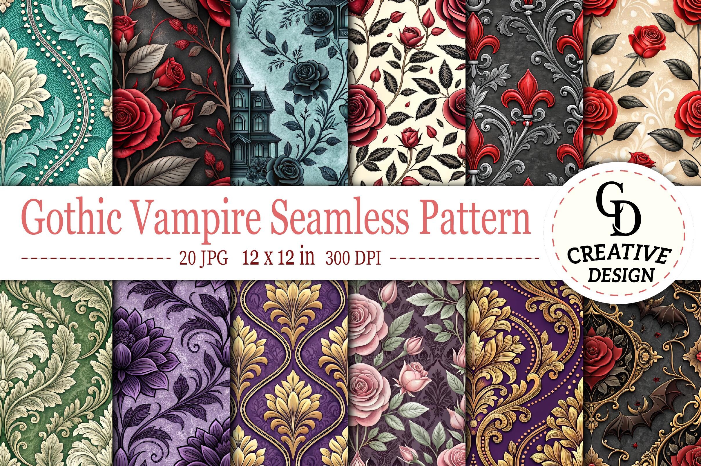 Gothic Vampire Seamless Pattern