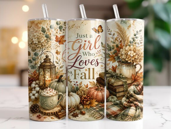 Just a Girl Who Loves Fall Tumbler Wrap