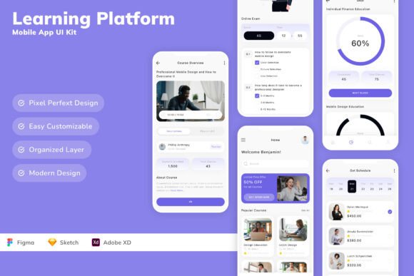 Learning Platform Mobile App UI Kit
