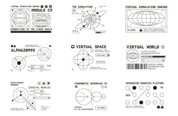 Micrographic Element Futuristic UI Cyber