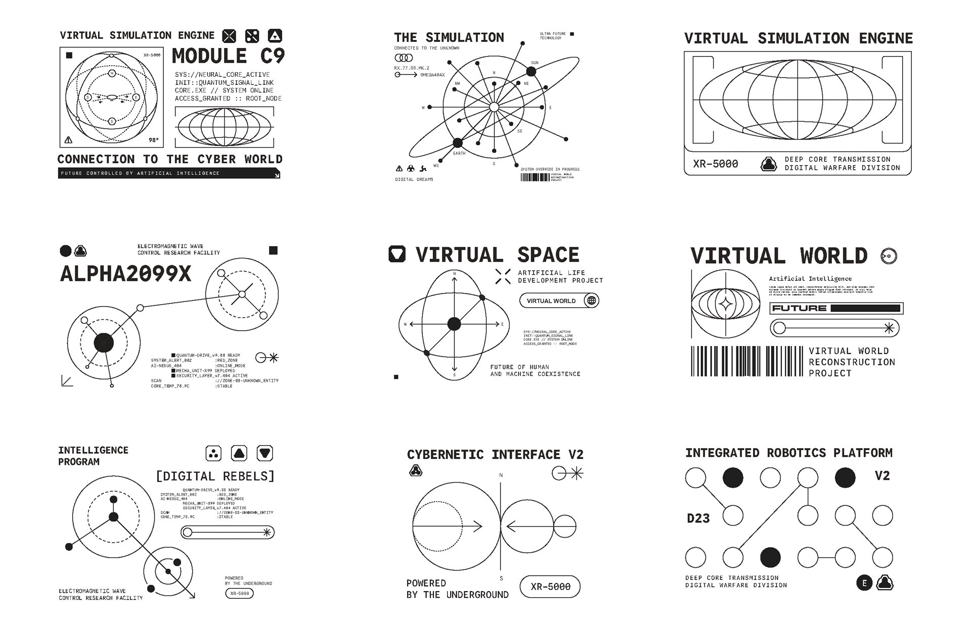Micrographic Element Futuristic UI Cyber