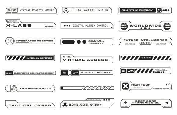 Micrographic Element Futuristic UI Cyber