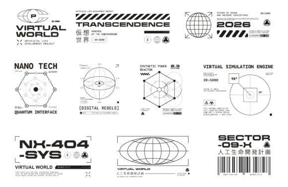 Micrographic Element Futuristic UI Cyber