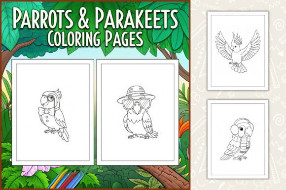 Parrots & Parakeets Coloring Pages