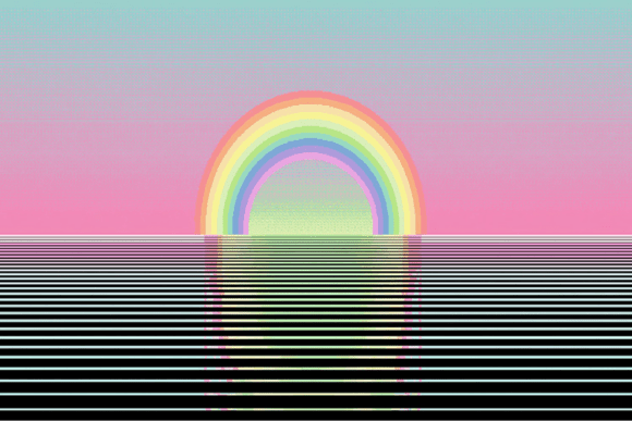 Pastel Rainbow Glitch Background