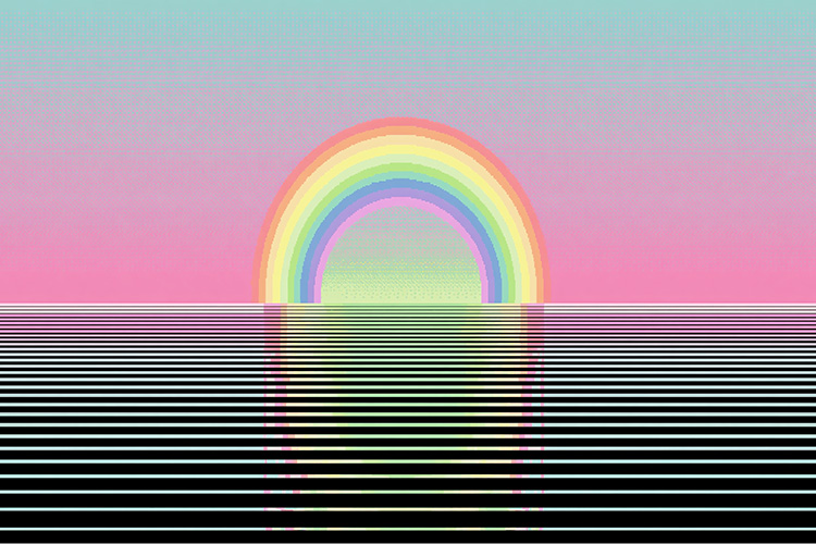 Pastel Rainbow Glitch Background