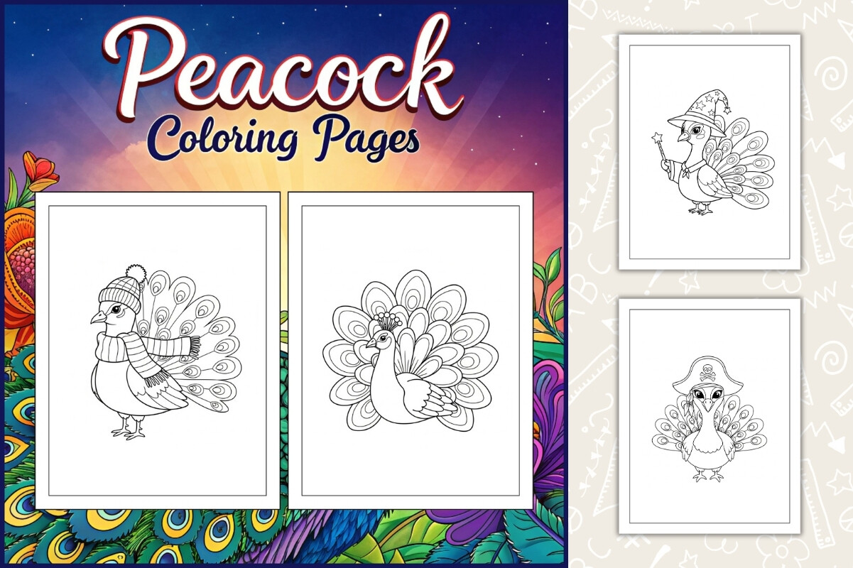 Peacock Coloring Pages for Kids