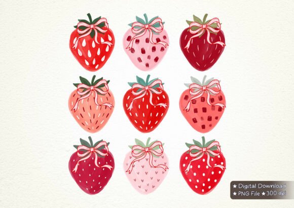 Preppy Coquette Strawberry PNG