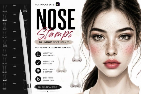 Procreate Nose Stamps Brushes