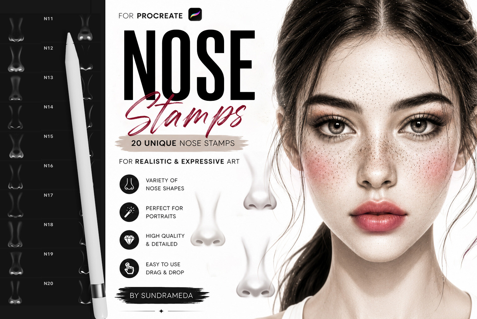 Procreate Nose Stamps Brushes