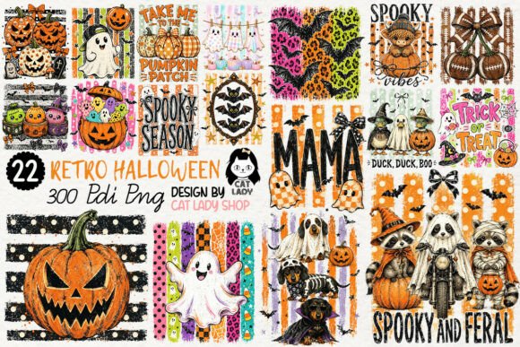 Retro Distressed Halloween Stripes PNG