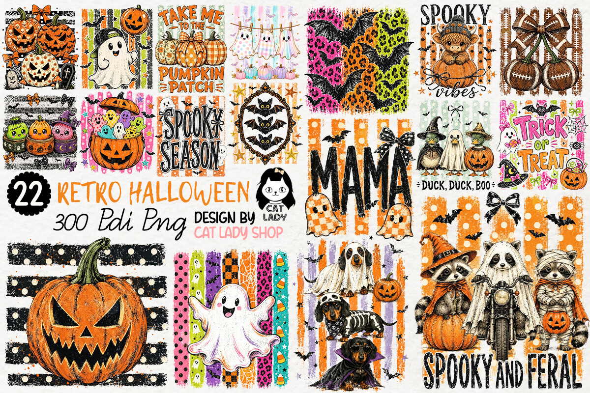 Retro Distressed Halloween Stripes PNG