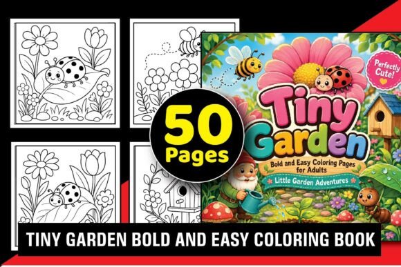 Tiny Garden Coloring Book for Aduts