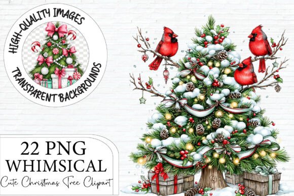 Whimsical Christmas Tree PNG Bundle