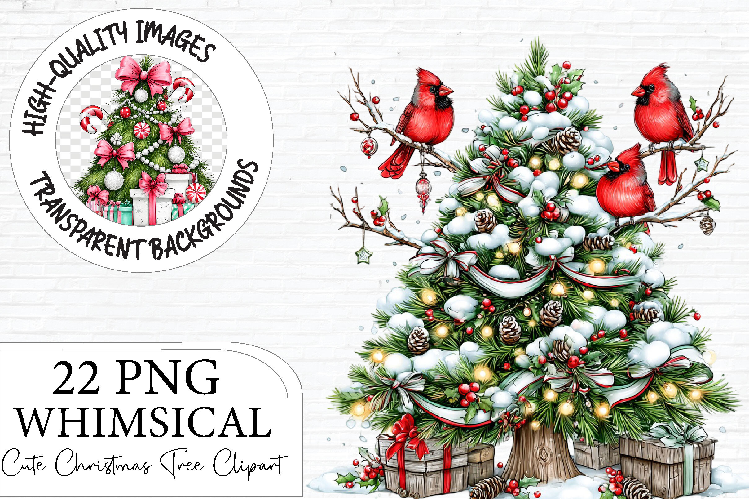 Whimsical Christmas Tree PNG Bundle - photo 1