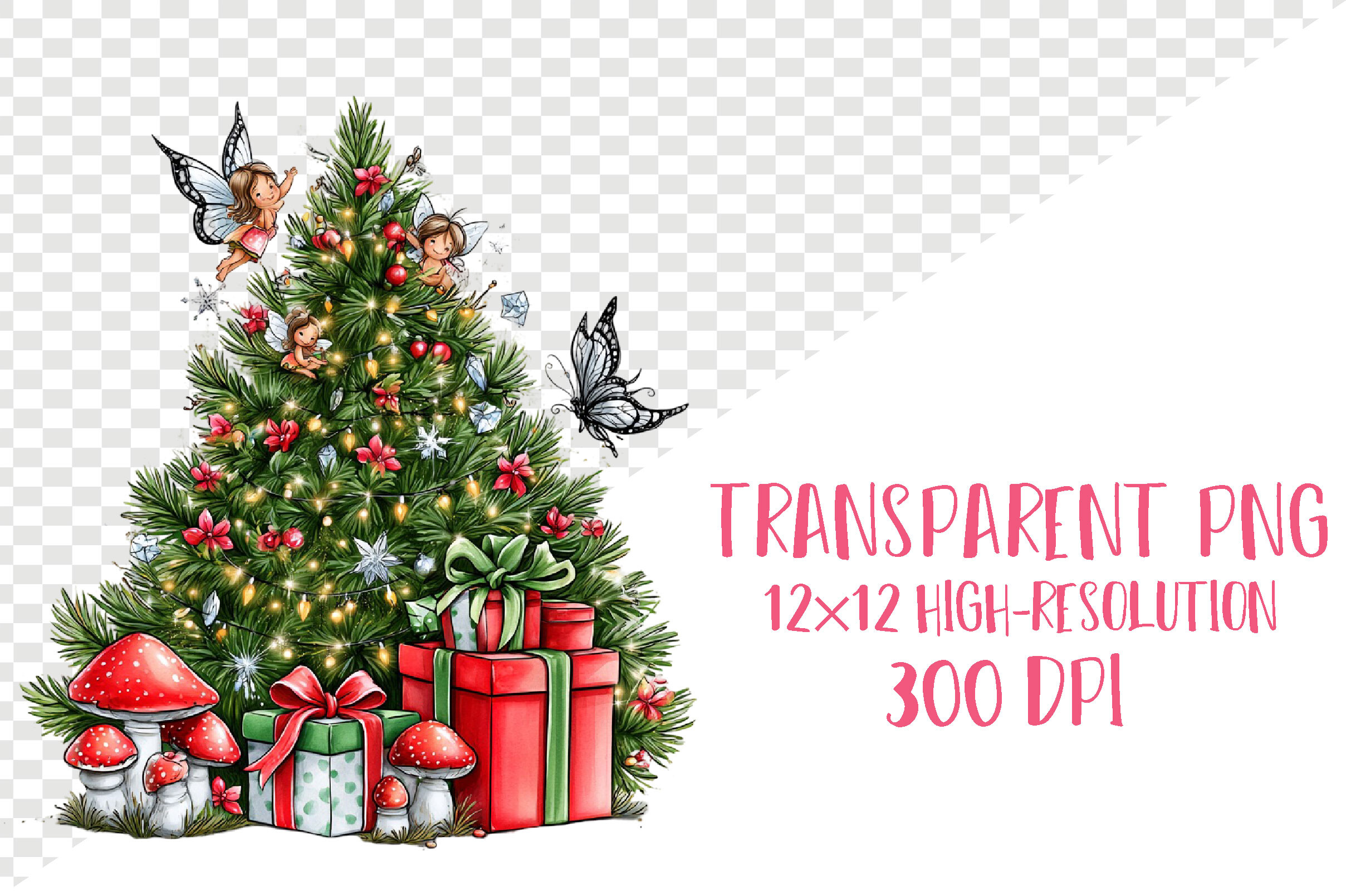 Whimsical Christmas Tree PNG Bundle - photo 2