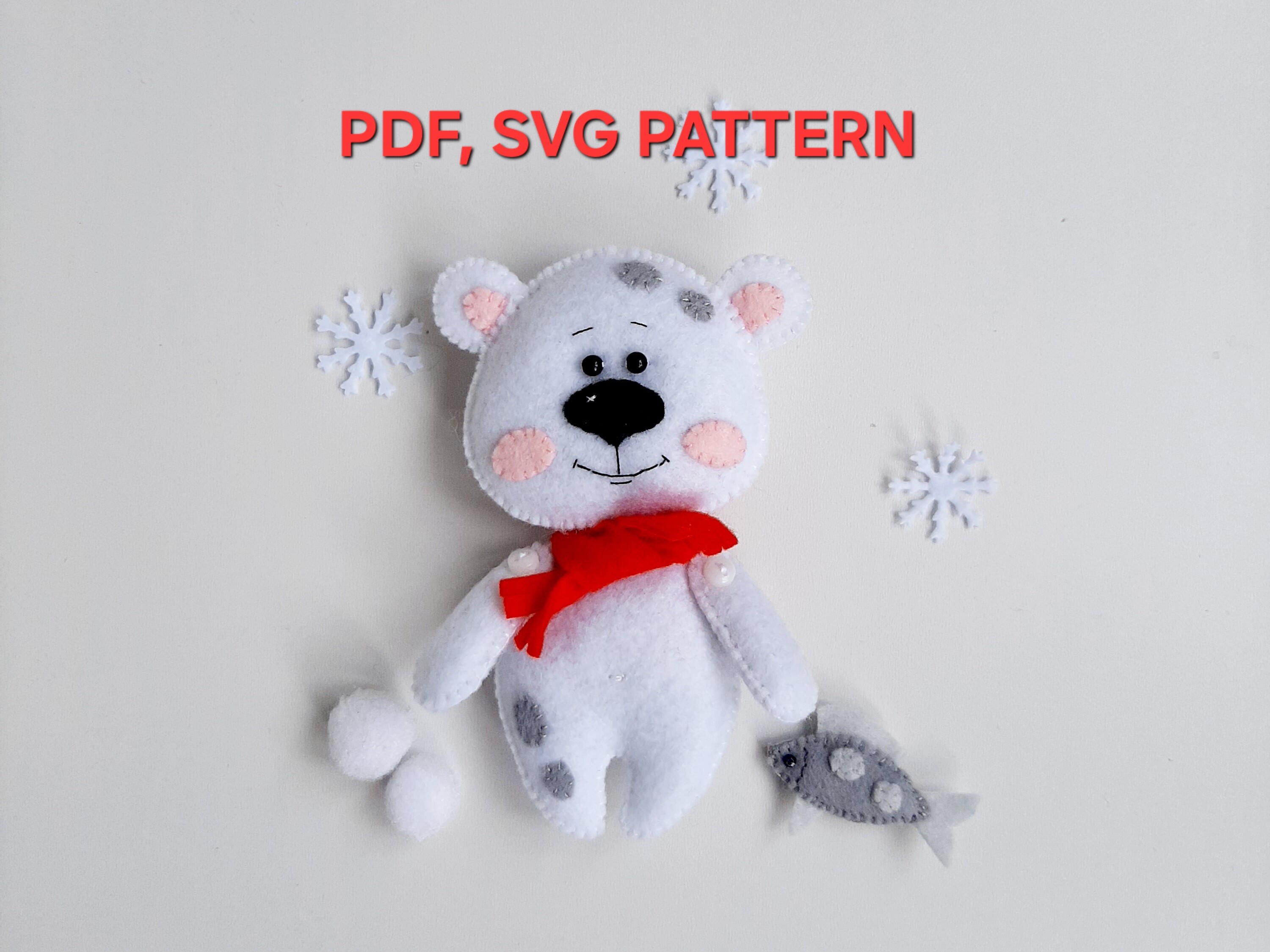 Whiter Bear Felt Pattern, Arctic Animal
