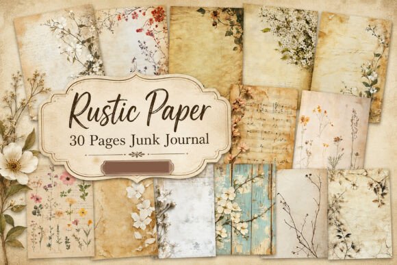 Wildflower Botanical Junk Journal Papers