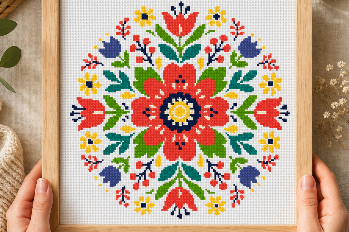 Wildflower Folk Mandala Stitch