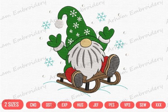 Winter Gnome on Sled