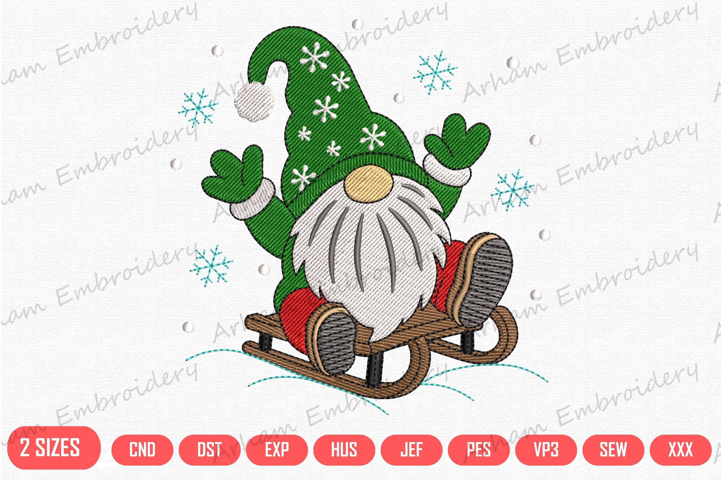 Winter Gnome on Sled