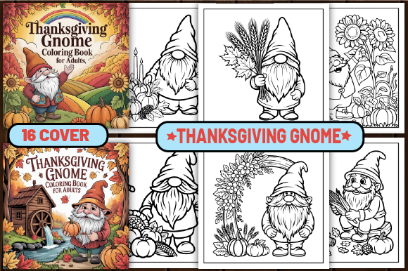 70 Thanksgiving Gnome Coloring Pages