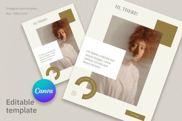 Aesthetic Blogger Intro Canva Template Graphics