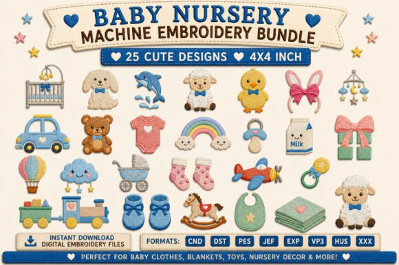 Baby Nursery Machine Embroidery Bundle