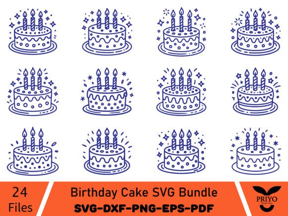 Birthday Cake SVG Bundle
