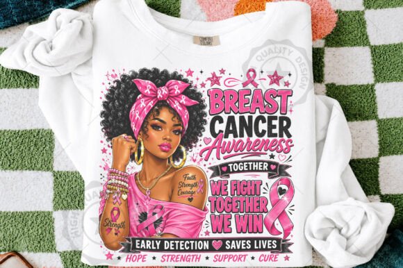 Breast Cancer Awareness Black Woman PNG