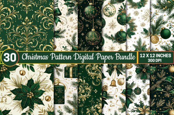 Christmas Pattern Digital Paper Bundle