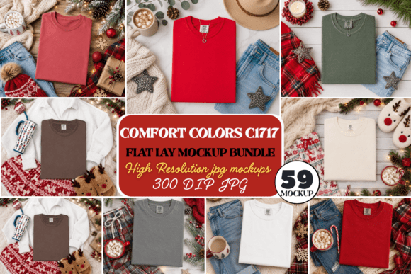 Comfort Colors C1717 Flat Lay Mockup Bun