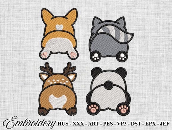 Cute Animal Embroidery Design Bundle