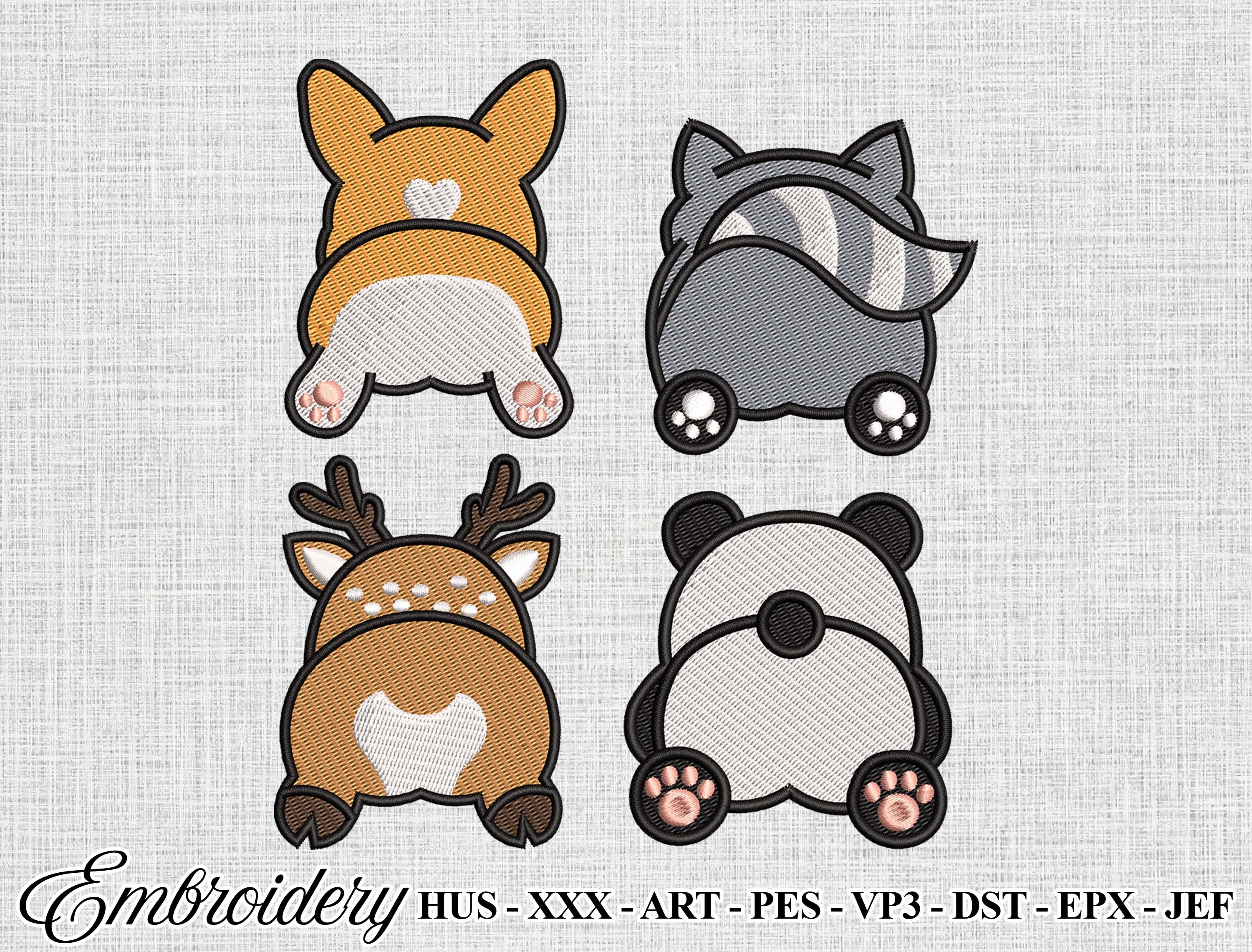 Cute Animal Embroidery Design Bundle