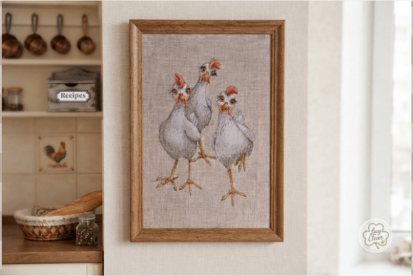 Cute Funny Chickens Cross Stitch Pattern