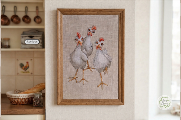 Cute Funny Chickens Cross Stitch Pattern
