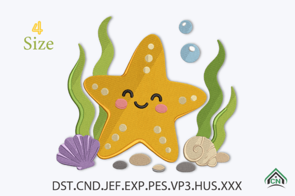 Cute Starfish Embroidery Design