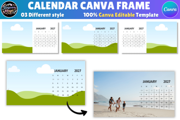 Editable Calendar Canva Template