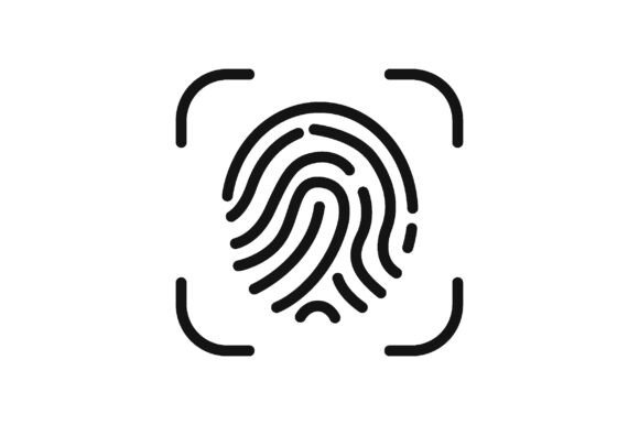 Fingerprint Icon Logo Design with Square