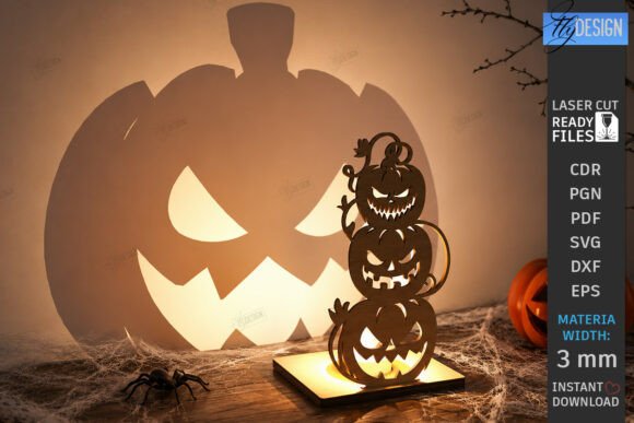 Halloween Candle Holder Laser Cut | CNC Laser Cutting By flydesignsvg