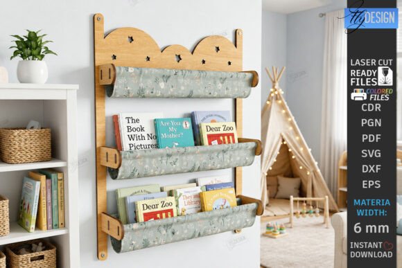 Kids Book Holder Laser Cut Nursery Svg Laser