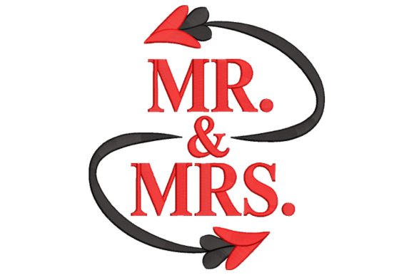 Mr and Mrs Embroidery Design